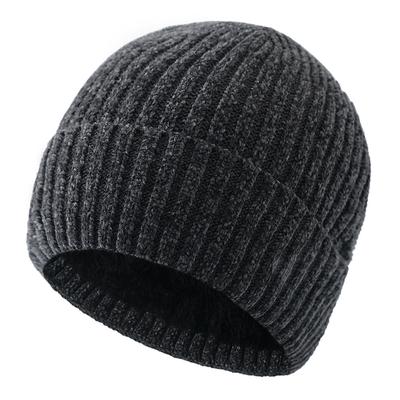 Plus Plush Thickened Hat Winter Knitted Cap Men and Women Solid Colour Wool Cap Chenille Wool Guapi Cap EMA