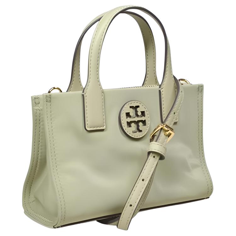 Tory Burch Ella Double Handle Logo Nylon Tote Bag Mini Women Tote Bags Light-Yellow 146437-700