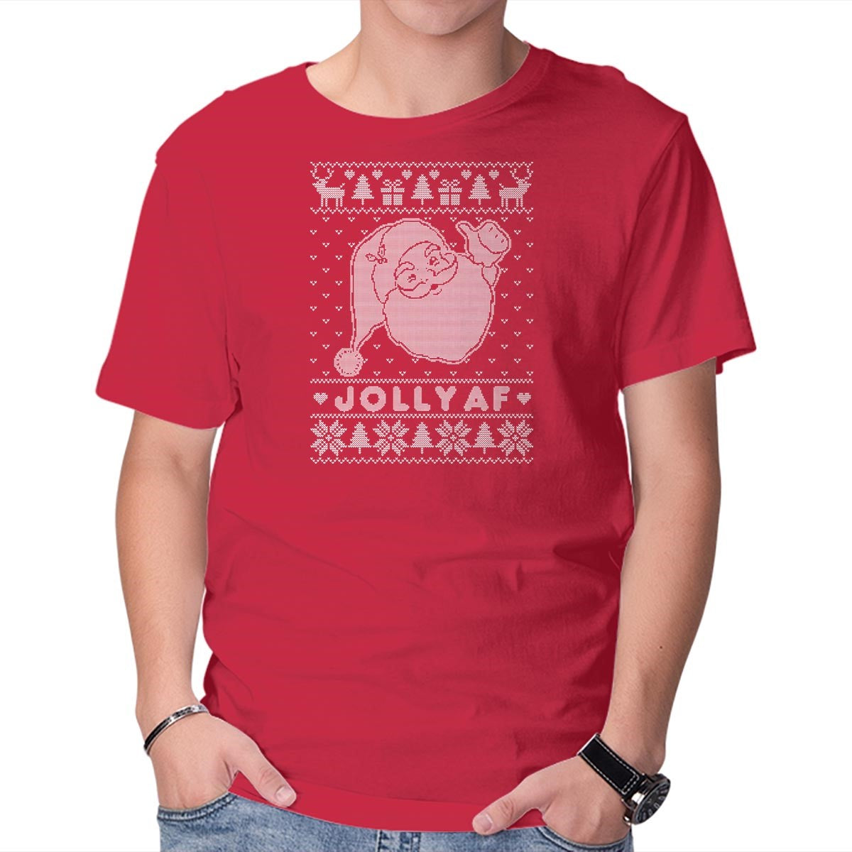 Unisex Crew Neck T-Shirt Jolly AF Graphic Short Sleeve Casual Tee XXXXL