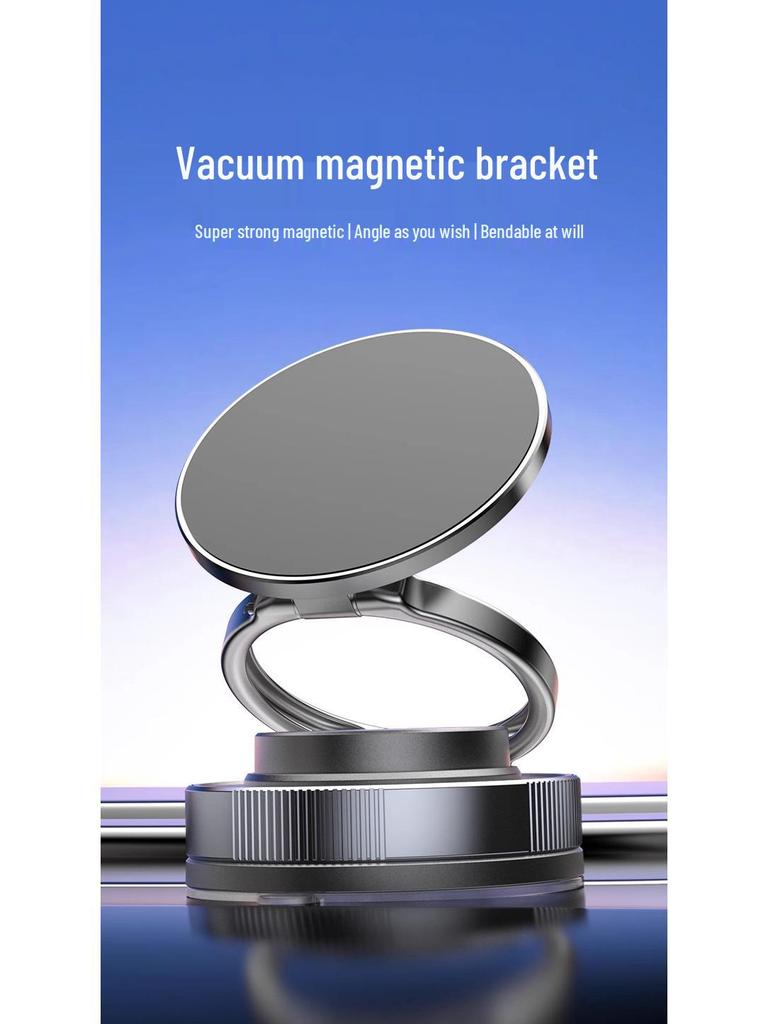 Rotating Magnetic Phone Holder with Vacuum Suction for Car, Desktop, Wall, or Center Console