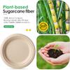 Gezond 100% Compostable Paper Plates 7 Inch, 150pcs Disposable Heavy-Duty Plates Unbleached Biodegradable Plate Made of Sugarcane Fiber