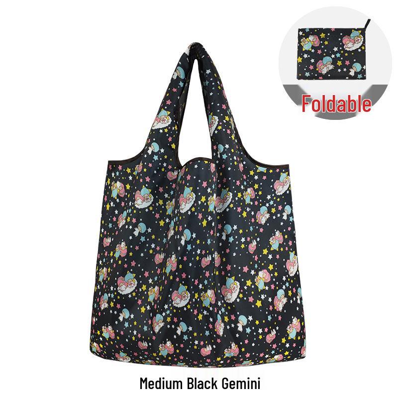 Medium Foldable 210D Oxford Cloth Shopping Bag, Convertible to Shoulder or Handbag, Ideal for Groceries and Camping