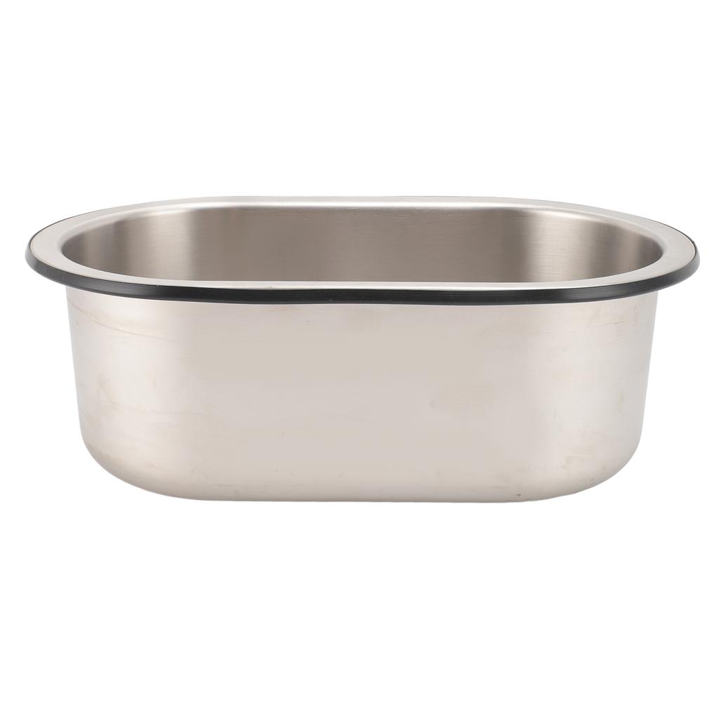 304 Stainless Steel Bar Sink Oval Shaped Washbasin Sink with 40mm Drain Hole for Boat Caravan RV Camper 13.6 X 8 X 5.2in