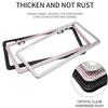 1/2Pcs 31*16cm Car Bling Crystal License Plate Frame Women Rhinestone License Plate Frame Cover Holder Car Accessories License Plate Covers Frames 6