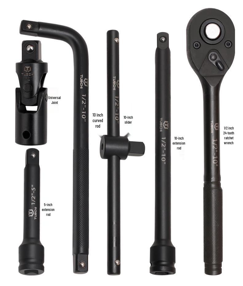 24-Piece 1/2 Hex Extended Air Impact Socket Set: Heavy-Duty Pneumatic Torx Wrench