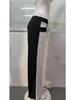 European & American Color Block Wide-Leg Women's Casual Long Pants