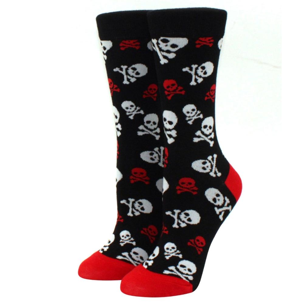 1 Paire de Chaussettes Mi-Mollet Personnalité Chauve-Souris Homme Tête de Mort Femme Araignée Marée Main Sanglante Halloween Femme