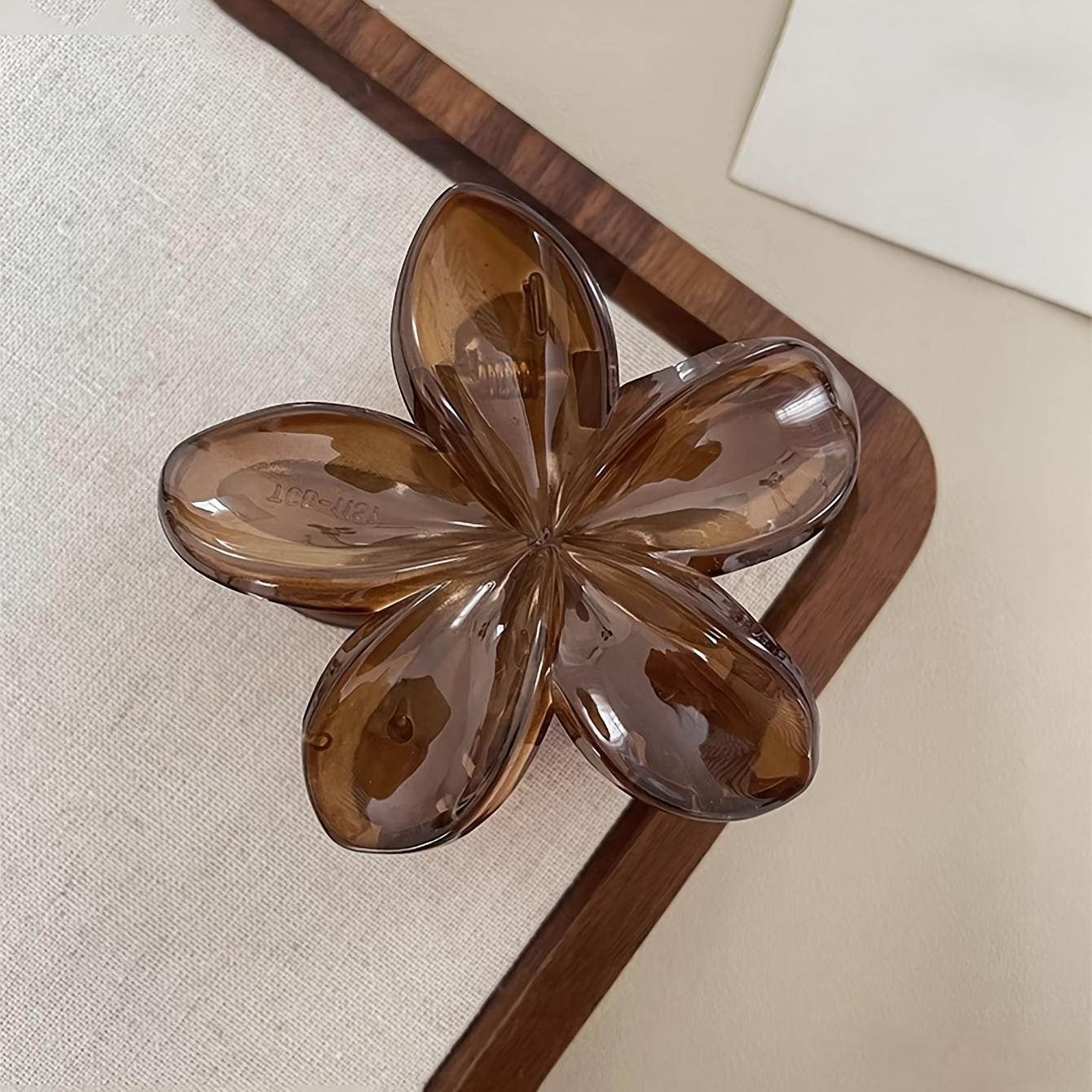 

Летние заколки для волос в виде желе-цветка смешанных цветов, из смолы и нетканых материалов, милый богемный стиль для редких волос, для пляжного отдыха, для повседневной носки кофейный