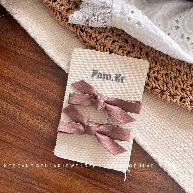 Korean Pearlescent Knotted Bow Hair Clip for Girls