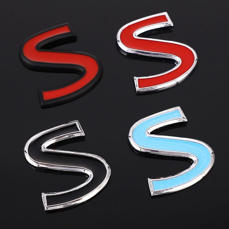 Kqsdr10 Red S Emblem Badge Car Sticker 3D Metal Styling Refitting Rear Trunk Fender Decal for Infiniti Q50 Q50L Q30 Q70 Refitting IPL