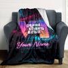 Grand Theft Auto Customize Text Blanket Multi-purpose Customizable Blanket Soft Warm Cozy Great for Bed Office Chair Seaside Living Room