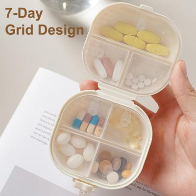 7 Grids Pill Organizer Box with Silicone Seal Portable Mini Medicine Storage for Travel And Daily Use Moisture Proof Weekly
