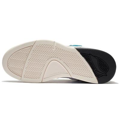 Li Ning Slip Resistant Abrasion Resistant Low Top Vintage Basketball Shoes White Blue AGBS031-3