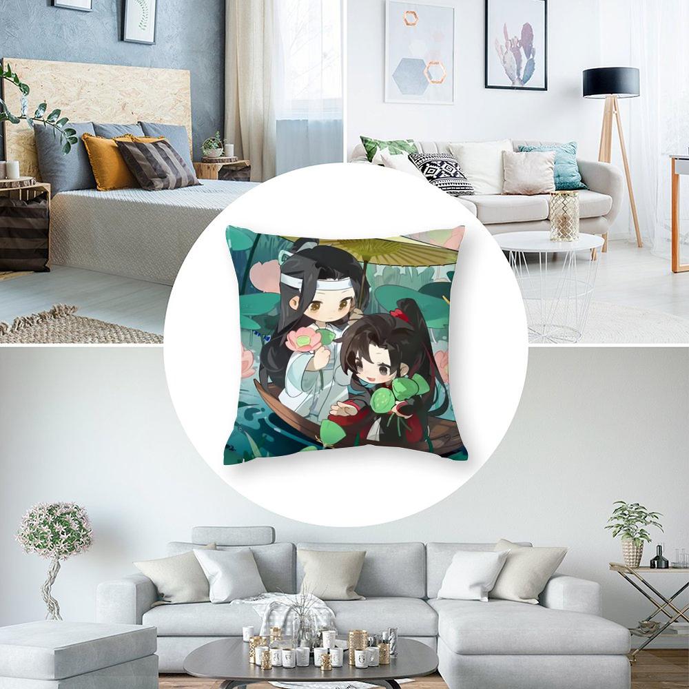 M-Mo D-Dao Z-Zu S-Shi Pillow Case Plush Fabric Soft Double Sided Print Sofa Cushion Cover Throw Pillow Covers