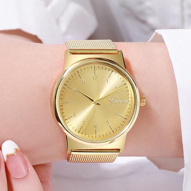 Mesh Strap Round Pointer Quartz Watch As A Gift For Students Returning To School