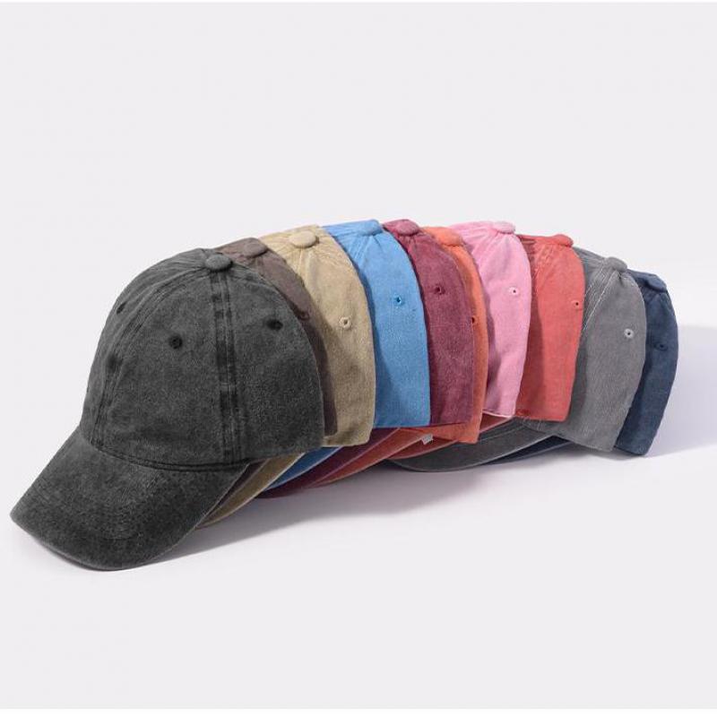 Baseball Cap Women Men Hat Vintage Washed Cotton Soft Top Denim Cloth Dad Hat Casual Sport Trucker Cap Solid Color Adjustable