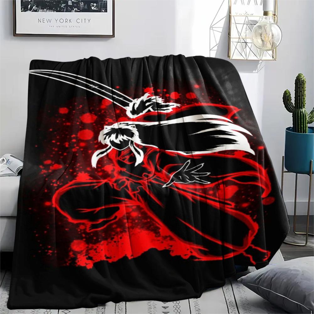 1Pc Inuyasha Print Flannel Blanket, High Quality Comfortable for All Seasons, Home Decor, Warmth and Comfort, Perfect for Christmas Gifts