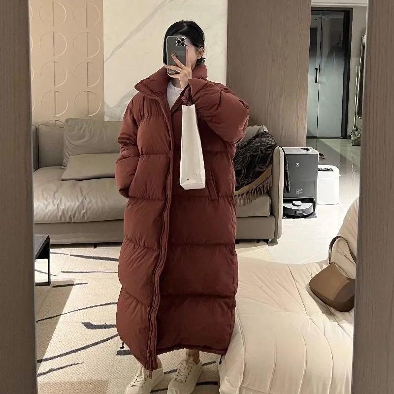 Women's Long Puffer Coat Loose Fit Quilted Down Jacket Winter Warm Outerwear