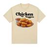 Chicken Chunks Retro Funny Food Pure Cotton Printed Unisexs and Womens Personalized Round Neck Short Sleeved New Loose Tshirt