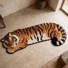 2D Flat Tiger Bedroom Carpet Water-absorbing Bedside Rug Creativity Doormat  Home Decor