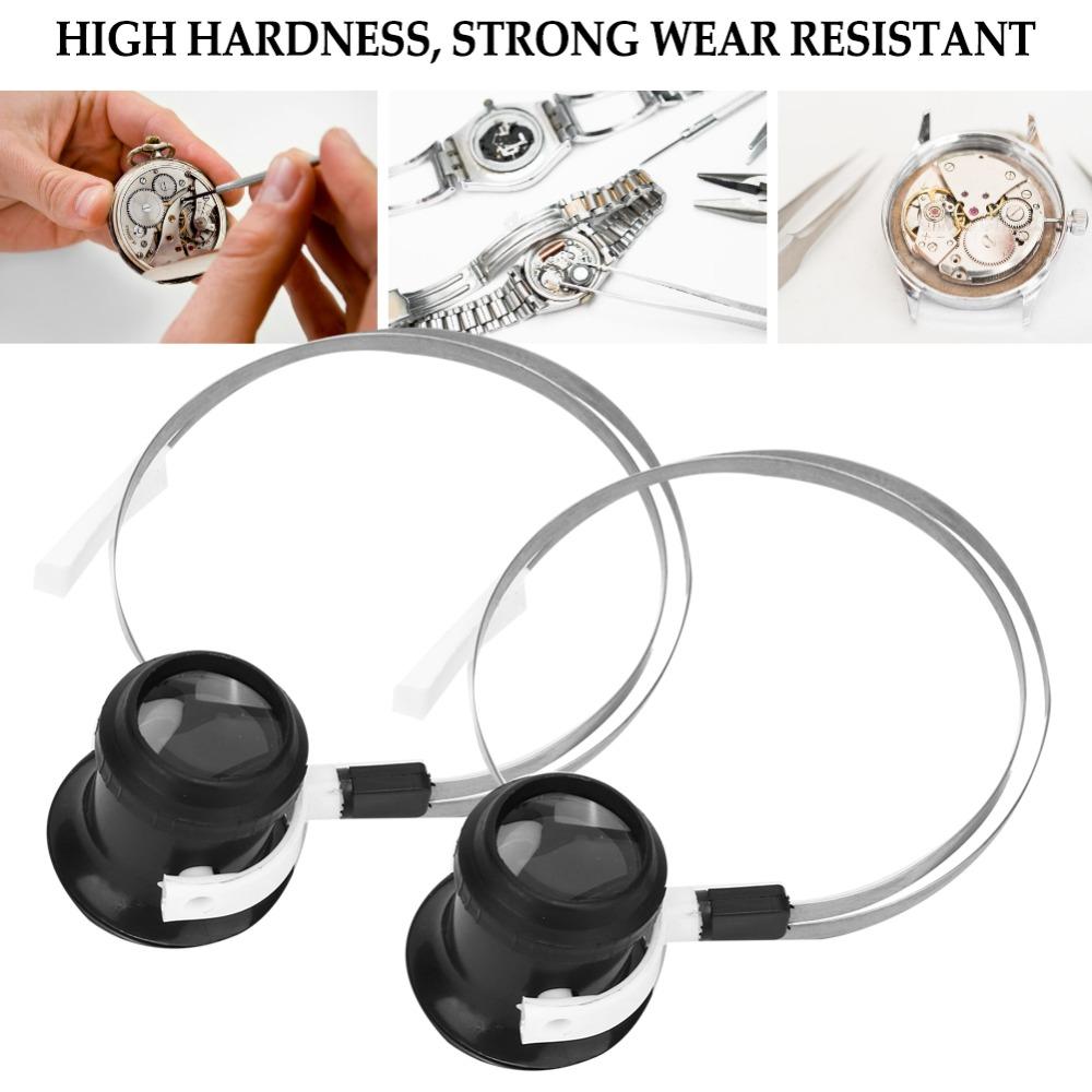 2Pcs Black Watch Repair Loupe 3.6*3.2cm Watch Repairing Tool for 3X For Hobby Crafts