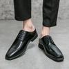 Fashion New Designer Men's Patent Leather Half Formal Shoes For Men Mules Sandals Casual Shoes Slides Black Loafers Slippers