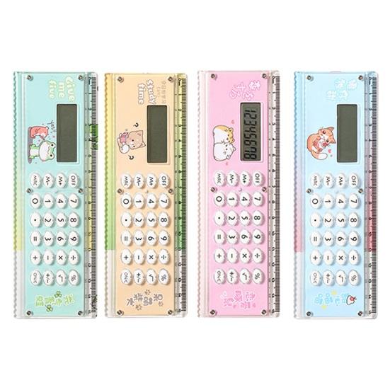 Calculatrice de règle multifonctionnelle grand écran papeterie calculatrice de poche à 8 chiffres pour l'école