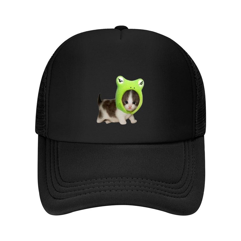 Katze mit Froschhut Baseballkappe Einzigartige Hüte Strand Golfkappe Trucker-Kappe Golf Herren Damen