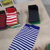 Korean Style Soft Fingerless Long Glove Arm Cover Striped Knitted Gloves Long Sleeve Cool Stretch Gloves Winter Season
