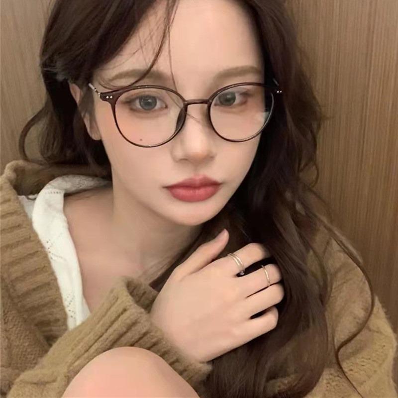 Anti Blue Eyeglasses Korean Retro Round Anti Radiation Glasses Metal Frame Eyeglasses For Women/Men