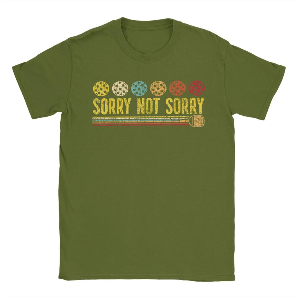 Casual T Shirt Summer Funny Pickleball Paddle Sorry Not Sorry Trending T Shirts  Cotton Tee Shirt for Unisex Short Sleeve Clothes