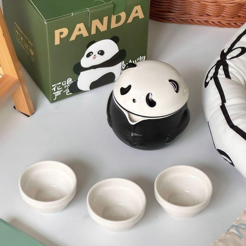 Panda Travel Tea Set Cute Portable Teaware Quick Cup Ceramic Gongfu Tea Insufer Multiple Models Opitional 2026 New Creative Gift