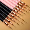 5pcs Nail Art Liner Brushes Long Lines Liner Brush UV Gel Polish Painting Nail Design Brush Plastic Handle Nail Drawing Pens