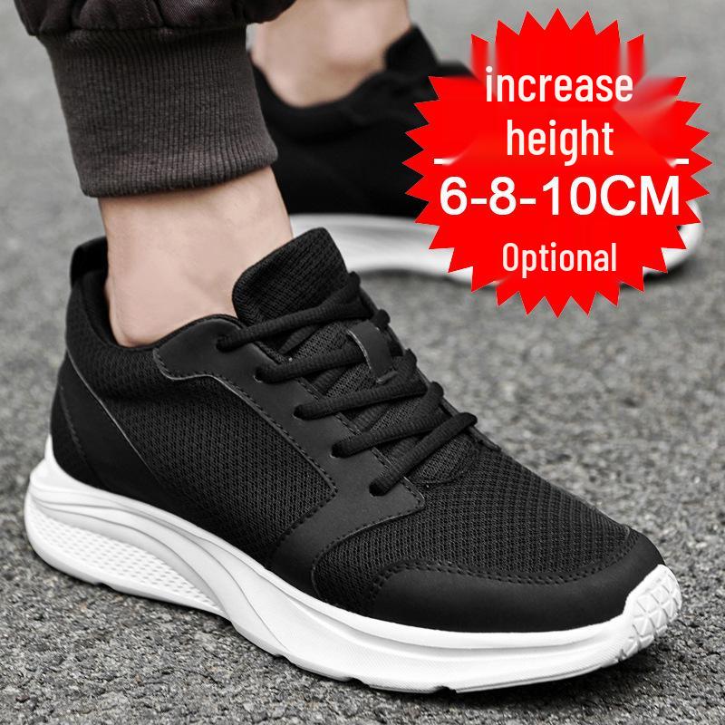 Men's Invisible Height-Increasing Shoes: 6cm, 8cm, 10cm Options - Trendy, Breathable, Thick-Soled Summer Sports Sneakers