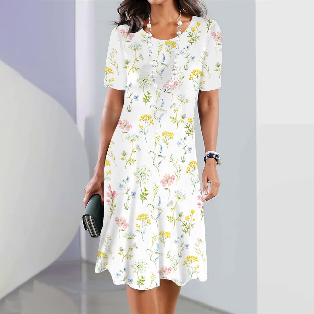 Floral & Botanical Print Women's Dresses Plus Size Elegant Long Dresses Female One-Piece Dress Women Clothing