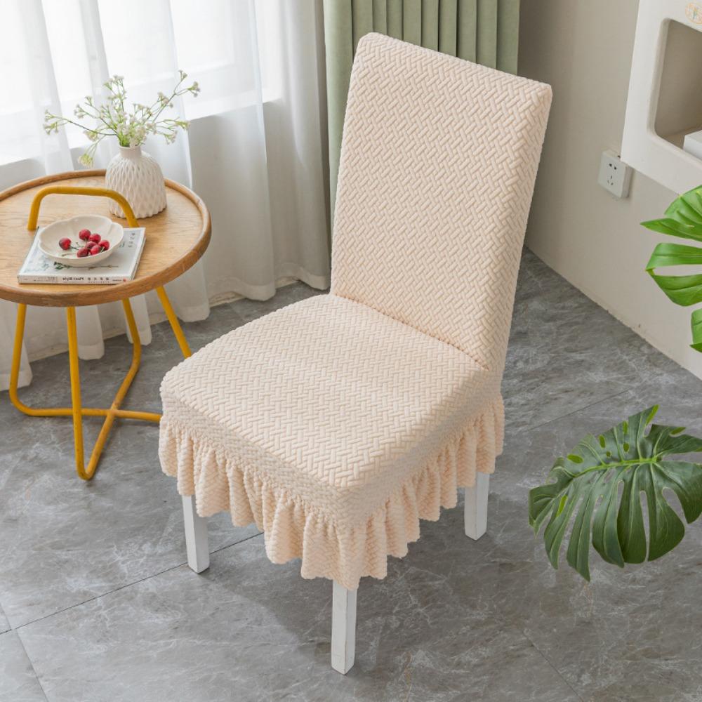Elastic Jacquard Chair Cover Universal Dining Chair Slipcover Cross Border One Piece with Skirt Design