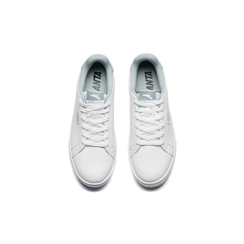 Anta Life Collection Slip-Resistant Cushioning Wear-Resistant Lightweight Low-Top Skateboard Shoes Men's White Gray Sneakers 91628004-5