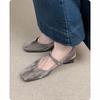 Single-heeled Ballet Shoes for Women Retro One-shoulder Buckle Shoes Devotion