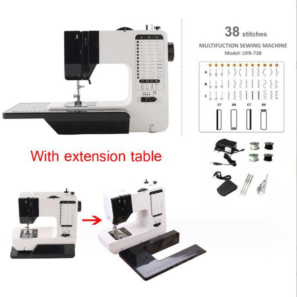 Portable Sewing Machine with Extension Table Built-in 38 Stitches Electric Sewing Machine Dual Speed   Supports Reverse SewingCelsiusAuto Thr