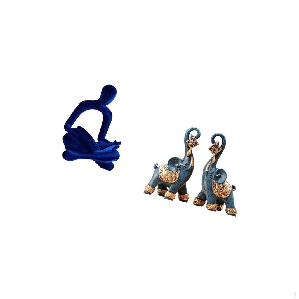 Abstract Thinker Elephant Figurine Modern Resin Sculpture Art Collectible Desktop Ornament Versatile