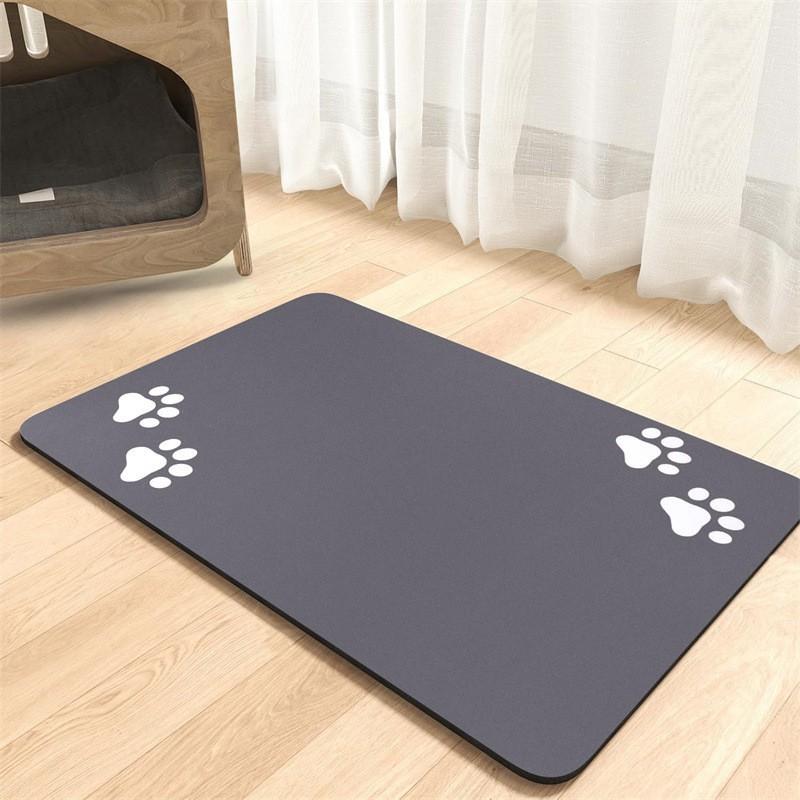 Pet Cat and Dog Feeding Diatomaceous Earth Mat, Anti-splash Mat, Water-absorbent and Quick-drying Home Mat