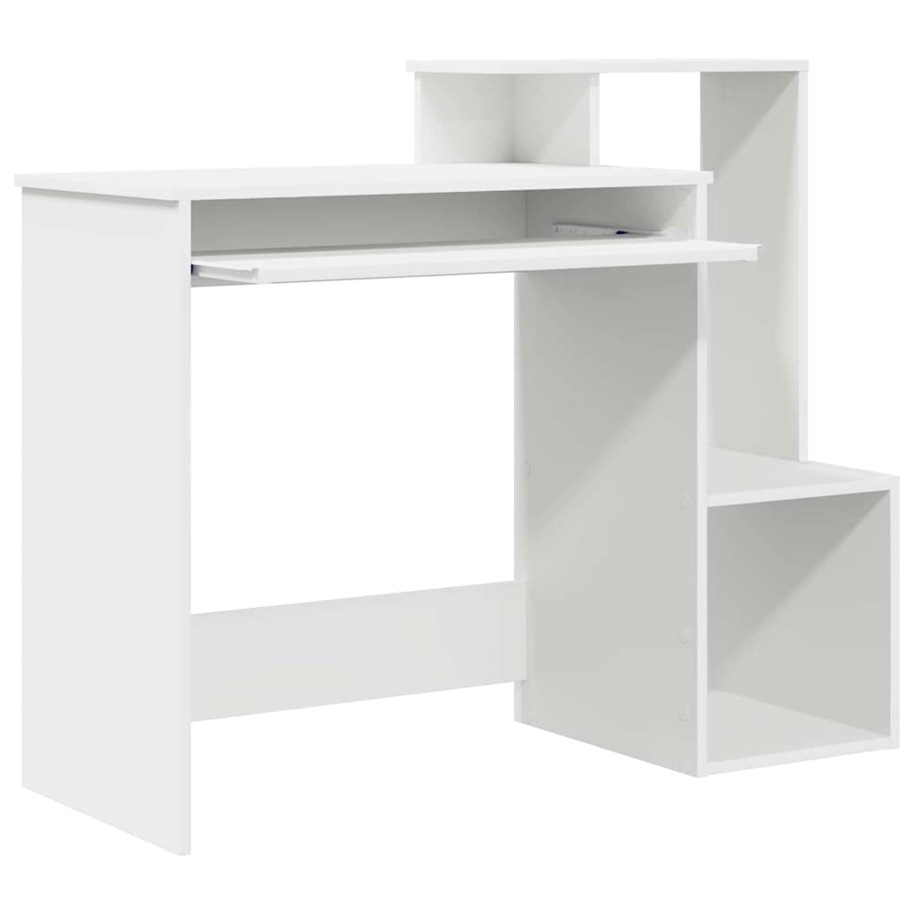 Scrivania Bianca con Mensola 106 x 41 x 88,5 cm Truciolato