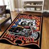 Route 66 Motorcycle Vintage Carpet for Bedroom Living Room Carpets Kitchen Floor Mats Home Decor Non-Slip Area Rugs Home Decor
