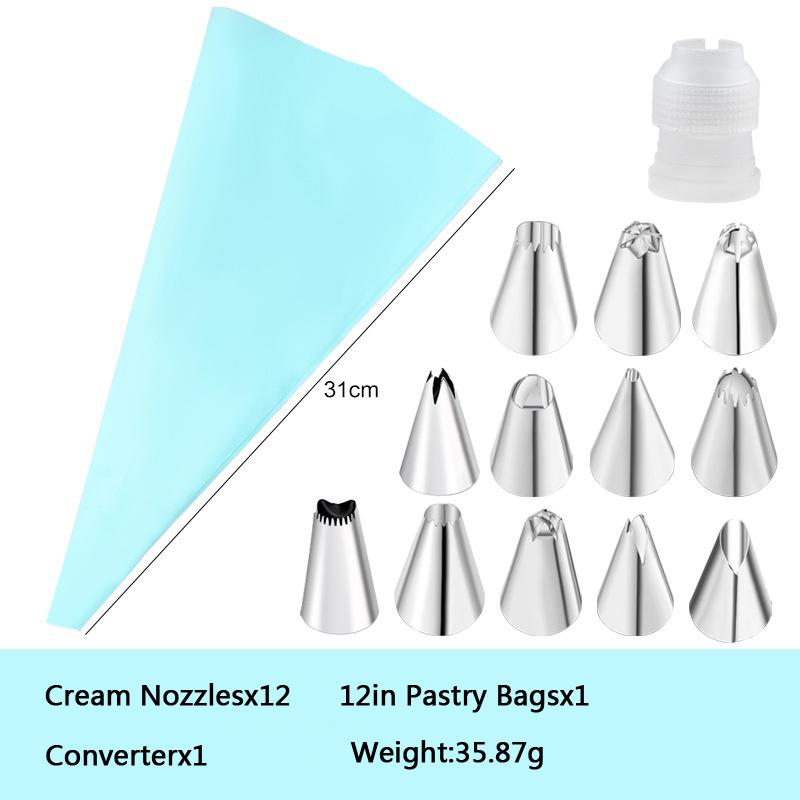 

Набор кремовых насадок 14/29 шт. Кухонный кондитерский инструмент для украшения тортов кремом, аксессуары, многоразовые кондитерские мешки