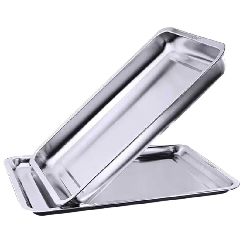 304 Stainless Steel Rectangular Commercial Serving Tray