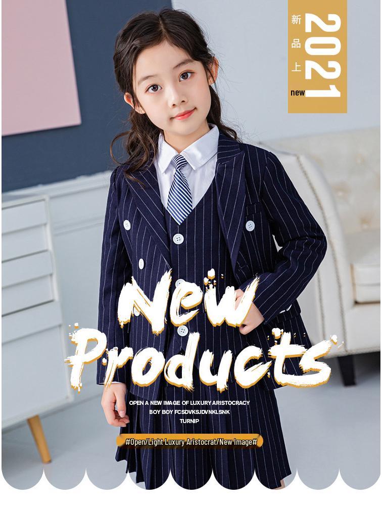Korean Style Girls' Black Suit - 2024 Spring/Autumn Fashion for Kids