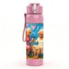 1PC Two Elderly Lady Warm Scene 750ml Color Plastic Sports Water Bottle Leakproof Flip Straw Lid For Sports Office Home Use