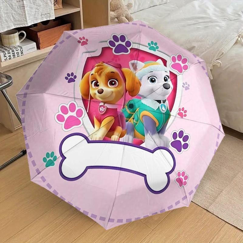 1PC Paw Print Bone Umbrella-8-Rib Reinforced, Automatic Open, Lightweight & Durable, Cute Fashion Accessory for Outdoor, Beach or Casual Use, Beach Um