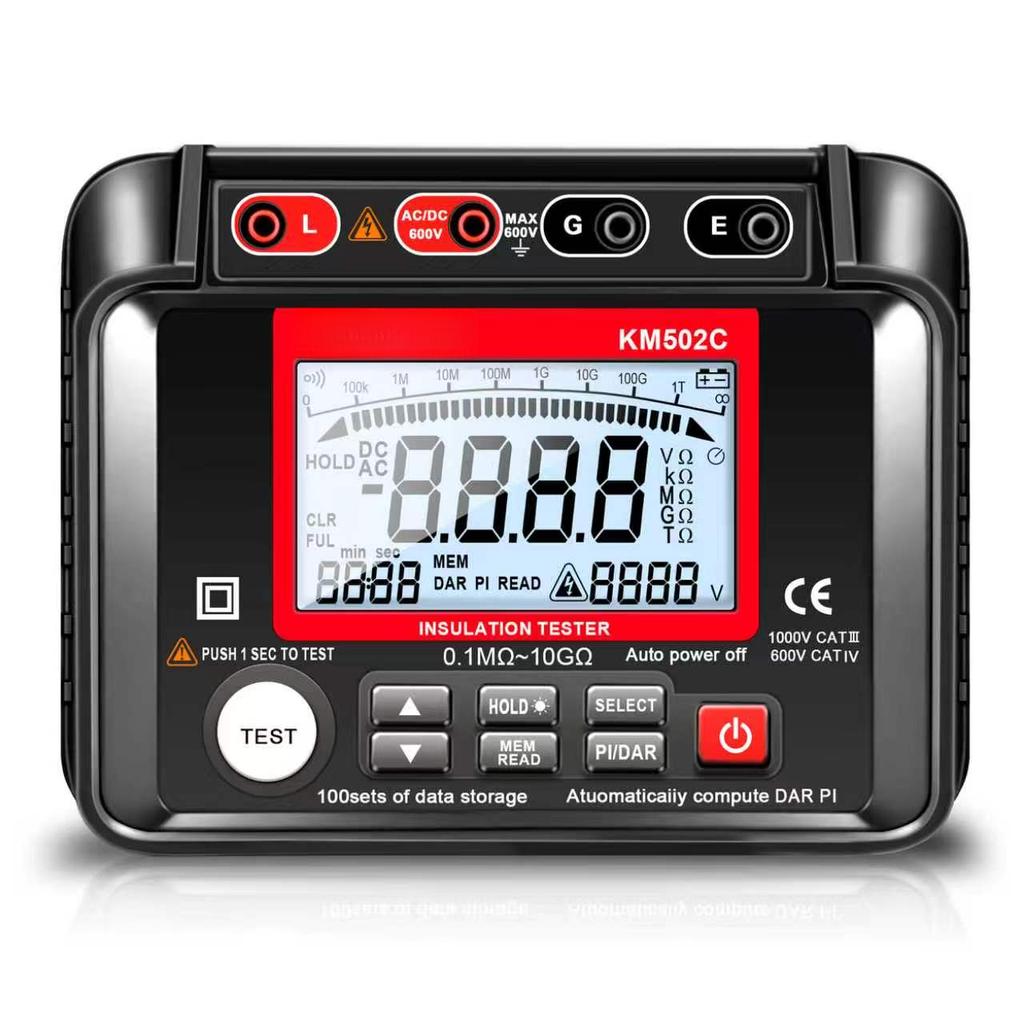 MH12 Digital Megohmmeter Meters Insulation Earth Resistance Meters Tester Cable High Voltage Voltmeter Meter