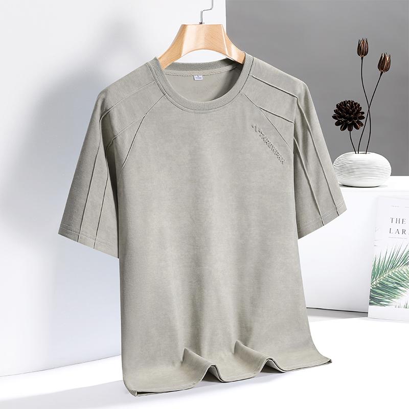 

Men s Comfortable, Simple, Loose, Breathable And Cool Casual Round Neck Short-sleeved T-shirt For Men M хакі